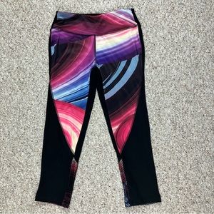 Reebok Womens Athletic workout cropped legging yoga pants size small RBX Run Jog
